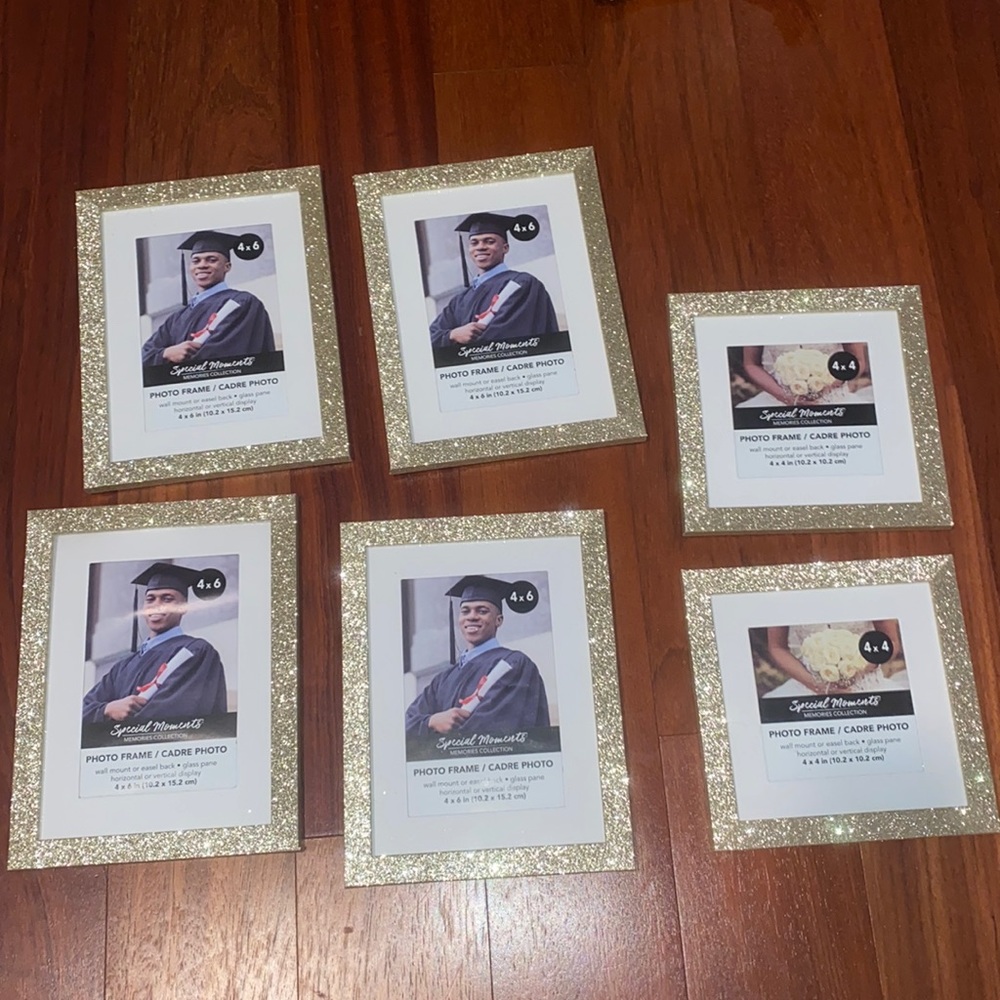 Gold sparkle picture frames